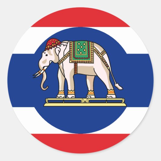 Ambassadeur Thailand, Thailand vlag Ronde Sticker (Voorkant)