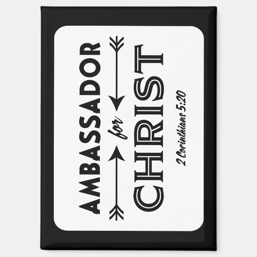Ambassadeur voor Christus Schrift Slogan Magneet (Voorkant)