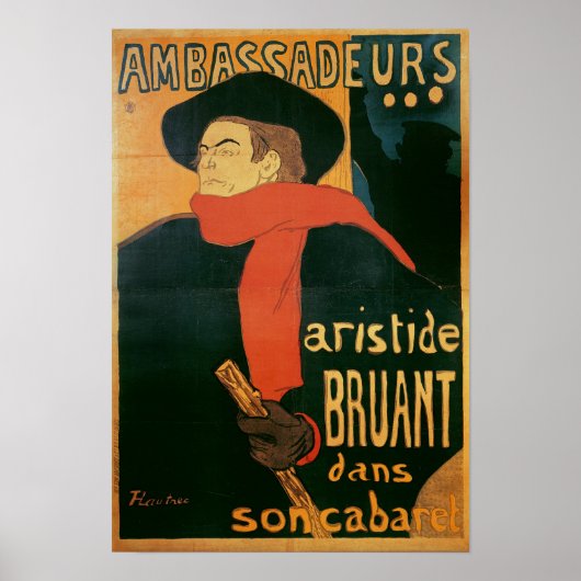 Ambassadeurs: Aristide Bruant, 1892 Poster (Voorkant)