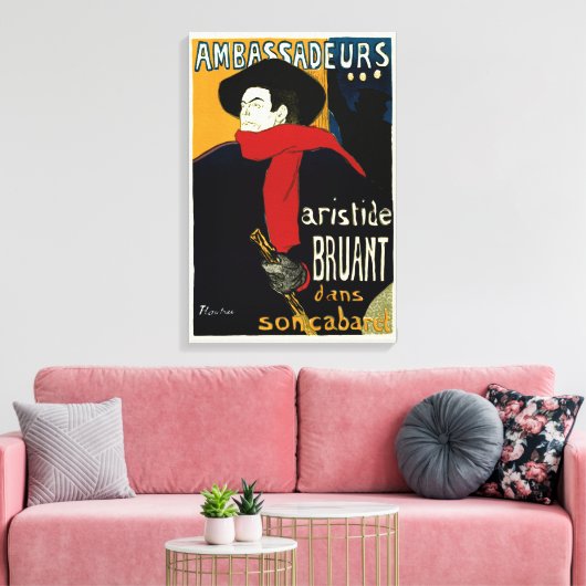 Ambassadeurs Art Nouveau in Toulouse Lautrec Canvas Afdruk (Insitu (Woonkamer))