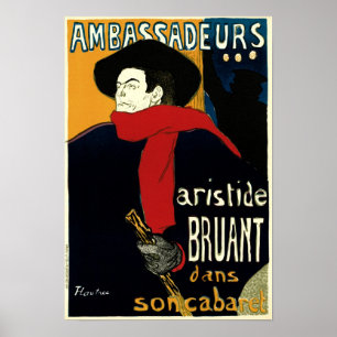  Ambassadeurs Art Nouveau in Toulouse Lautrec Poster