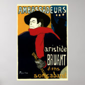 Ambassadeurs, Artistide Bruant door Toulouse Lautr Poster (Voorkant)