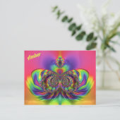 AMBER ~ 3D Design Pattern ~ Multi Colours Briefkaart (Staand voorkant)