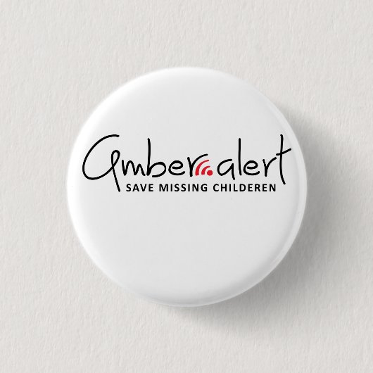 Amber alert ingbericht ronde button 3,2 cm (Voorkant)