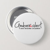 Amber alert ingbericht ronde button 7,6 cm (Voorkant /achterkant)