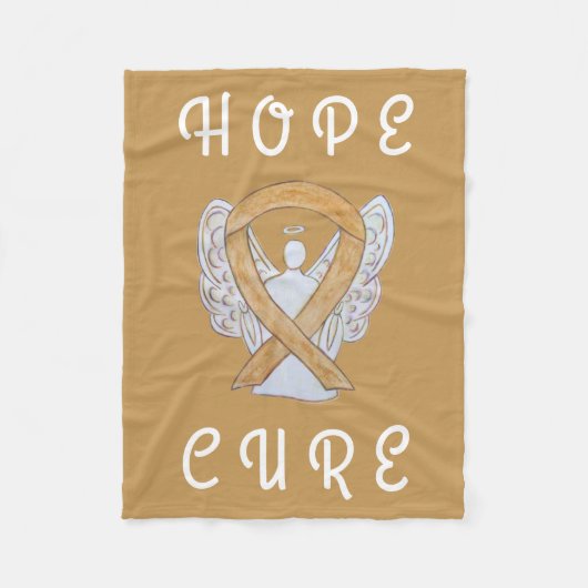 Amber Awareness Ribbon Angel Cancer Chemo Blanket Fleece Deken (Voorkant)