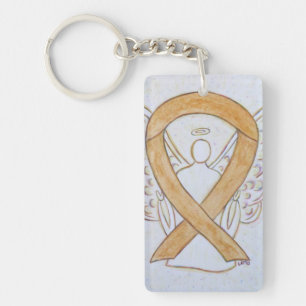 Amber Awareness Ribbon Angel Key chain Sleutelhanger