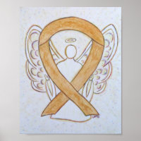 Amber Awareness Ribbon Angel Poster Art Print