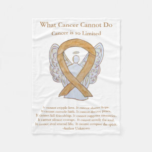 Amber Awareness Ribbon Appendix Cancer Blankets Fleece Deken