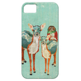 Amber & Azure Deer with Roos Owl iPhone Case