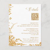 Amber Botanical Wedding QR Code Details Informatiekaartje (Voorkant)