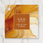 Amber Brandy Abstracte Ink Wedding ID1089 Bedankjes Labels (Voorkant)