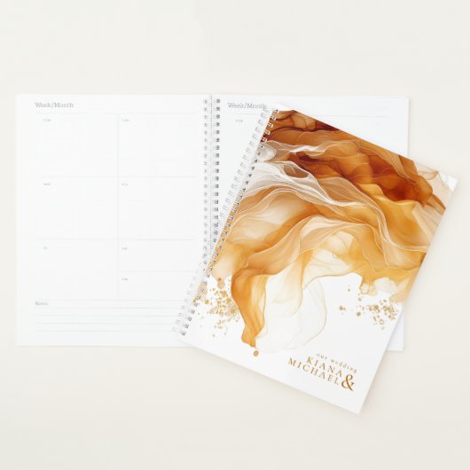 Amber Brandy Abstrait Ink Mariage ID1089 (Devant avec enveloppe)