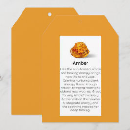 Amber Crystal Betekenis Sieraden Display Kaart Lab