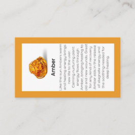 Amber Crystal Betekenis Sieraden Display Kaart Visitekaartje
