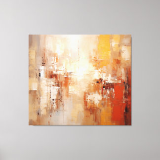 Amber Echoes Abstract Schilderen - Aardetinten Canvas Afdruk