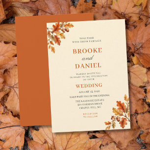 Amber Eiken Acorn Bruiloft Kaart