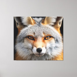 Amber Eyes Fox Art - Fotorealisme Digitaal Schilde Canvas Afdruk
