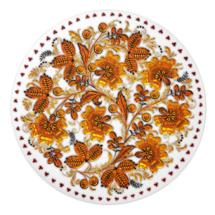 Amber Flowers Elegant Land Keramische Knop
