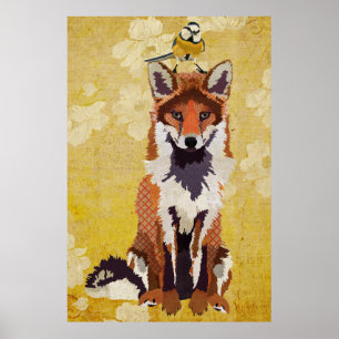 Amber Fox en Little Bird Art Poster