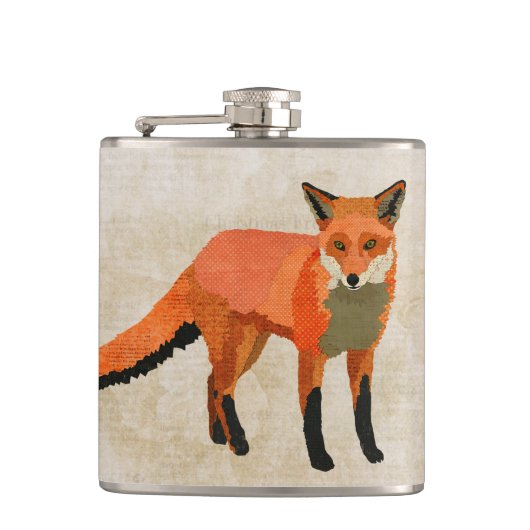 Amber Fox Flask Heupfles (Voorkant)