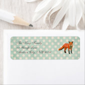 Amber Fox Polkadot Étiquette de adresse (En situation)