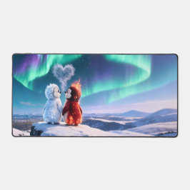 Amber & Frosty Aurora Magic Penguin Mouse Pad