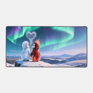 Amber & Frosty Aurora Magic Penguin Mouse Pad