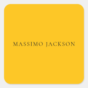 Amber Geel Minimalistisch Eenvoudig Modern Estheti Vierkante Sticker