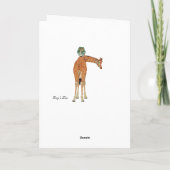 Amber Giraffe & Blauwgroen Uil Verjaardag Kaart (Achterkant)