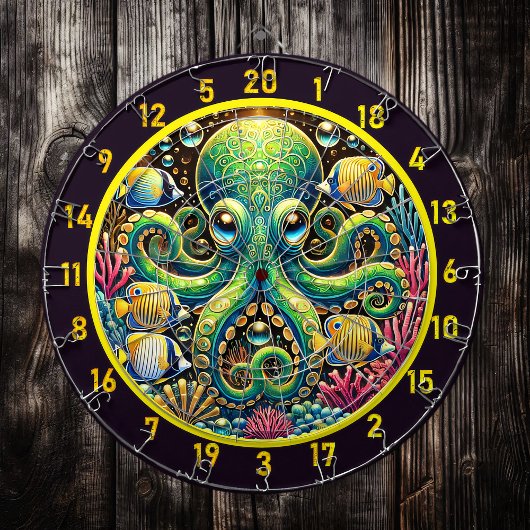 Amber Glow Octopus Dartboard Dartbord