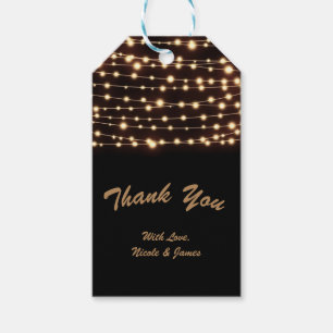Amber Glow Slingerlichten Elegant Glam Feest Favor Cadeaulabel