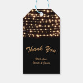 Amber Glow String Lights Elegant Glam Party Favor Cadeaulabel (Voorkant)