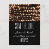 Amber Glow String Lights Opslaan Datum Briefkaart (Voorkant)