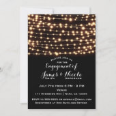 Amber Glow String Lights Rustieke Engagement Party Kaart (Voorkant)