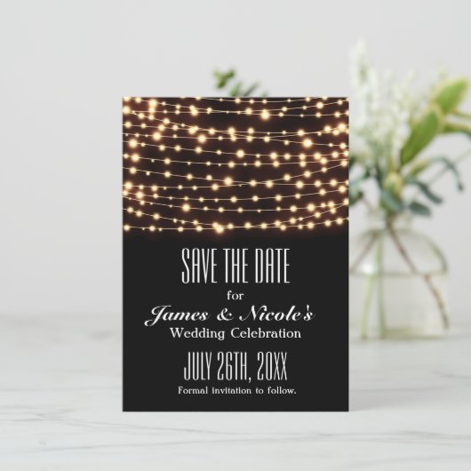Amber Glow String Lights Sla de datum Kaart op (Staand voorkant)