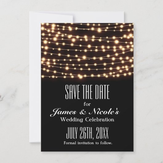 Amber Glow String Lights Sla de datum Kaart op (Voorkant)