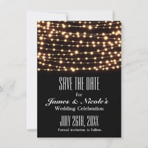 Amber Glow String Lights Sla de datum Kaart op
