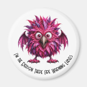 Amber - Grote Ogen Gevederd Whimsical Monster Magneet