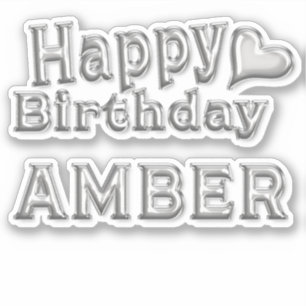 Amber Happy Birthday Autocollants