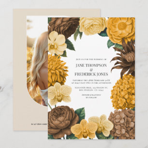 Amber Honey, Desert Clay & Marigold Bloom Trouwdag Kaart