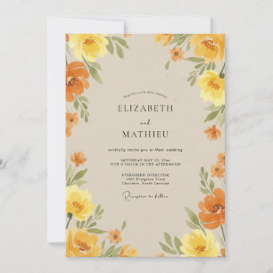 Amber Honing Ranunculus Eucalyptus Bruiloft Kaart