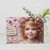 AMBER ~ Invitation anniversaire ~ Personnalisable (Debout devant)