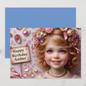 AMBER ~ Invitation anniversaire ~ Personnalisable (Devant / Derrière)