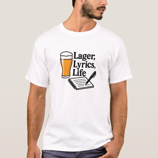 Amber Lager Lyrics Writing Quote Design T-shirt (Voorkant)