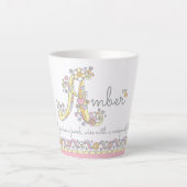 Amber letter A naam monogram Latte Mok (Voorkant)