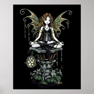 "Amber" Lotus Natuur Fairy Poster
