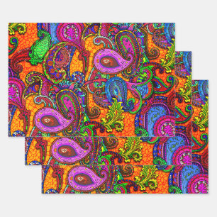 Amber Melange Paisley Guitare Set Papier Enveloppa