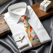 Amber Mosaic Abstract Art Stropdas