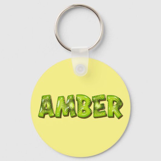 Amber Name Kiwi Design Porte-clés (Recto)